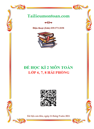 Đề học kì 2 môn toán 6, 7, 8 Hải Phòng