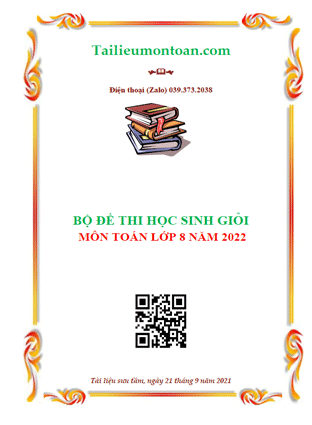 Đề thi học sinh giỏi môn toán lớp 8 năm 2022