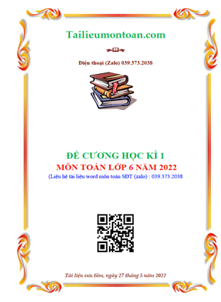 Đề cương học kì 1 môn toán lớp 6 năm 2022