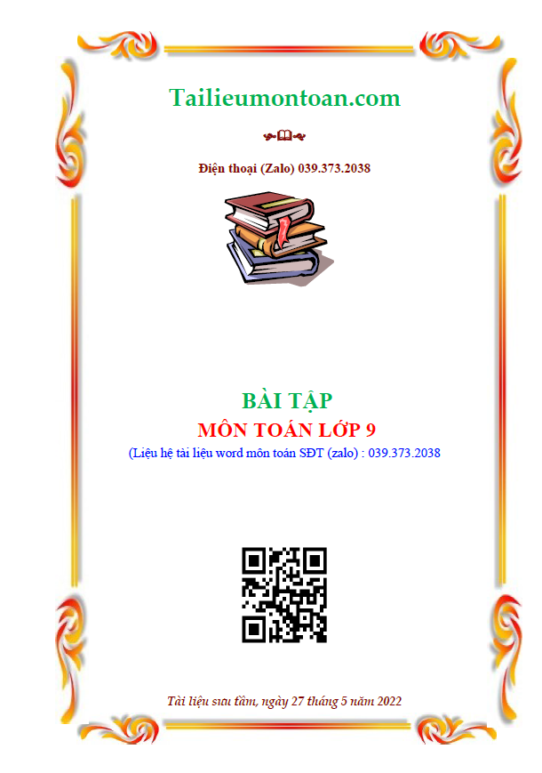 Bài tập môn toán lớp 9
