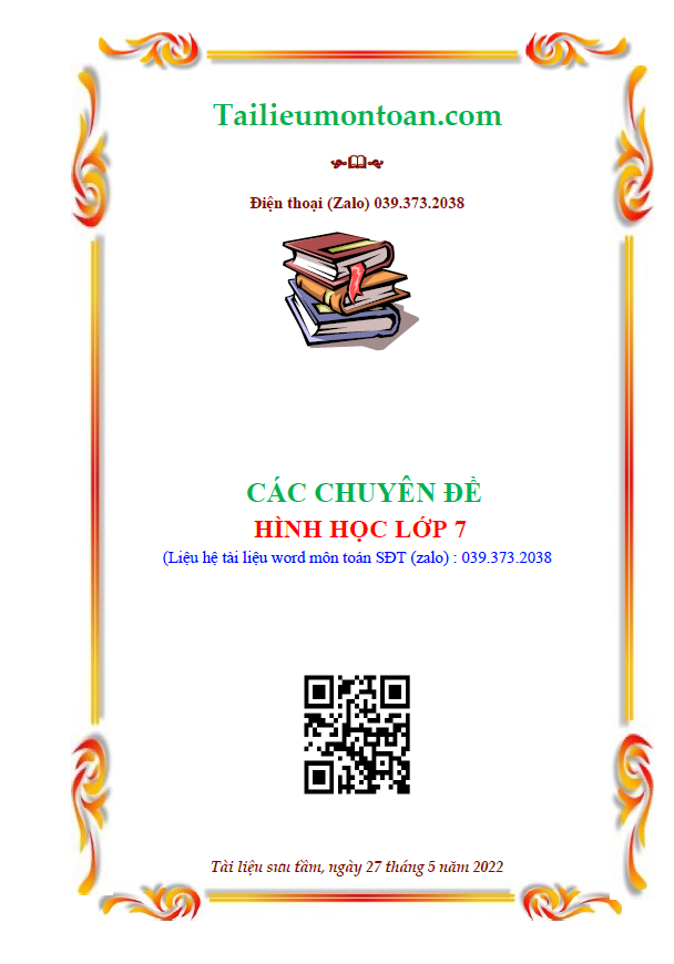 Các chuyên đề hình học lớp 7 mới