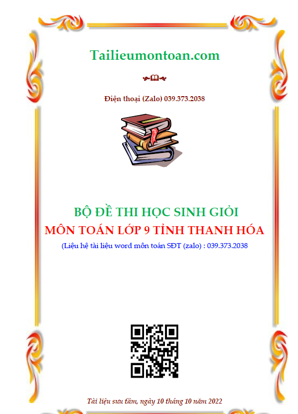 Bộ đề thi học sinh giỏi toán tỉnh thanh hóa