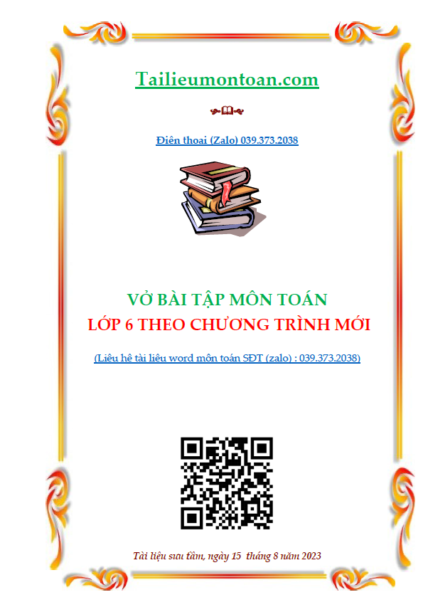 Vở bài tập môn toán lớp 6 theo chương trình mới