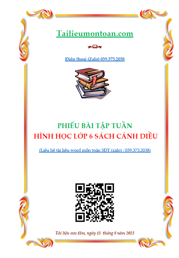 Phiếu bài tập cánh diều hình học lớp 6
