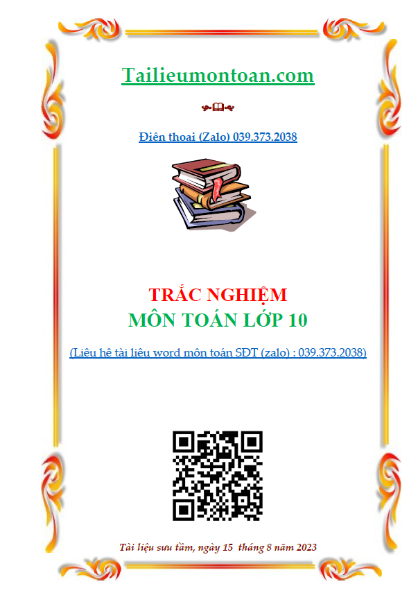 Trắc nghiệm toán lớp 10