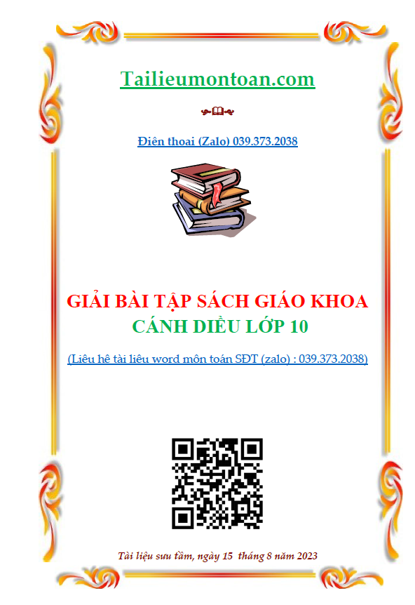 Giải bài tập cánh diều toán lớp 10 tập 1