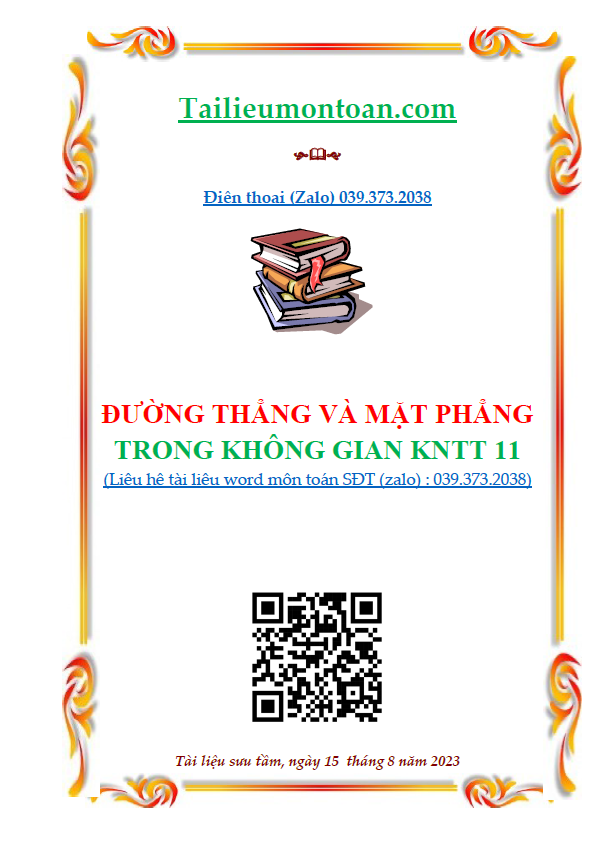 Đường thẳng và mặt phẳng trong không gian
