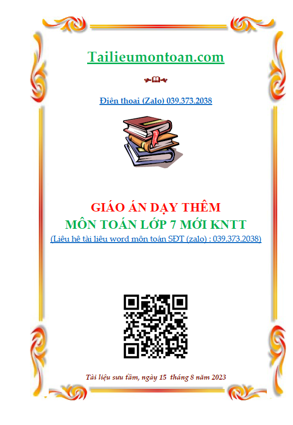 Giáo án dạy thêm môn toán lớp 7 kết nối tri thức
