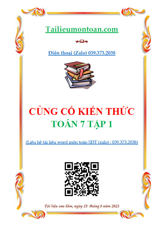 Củng cố toán lớp 7 tập 1 mới