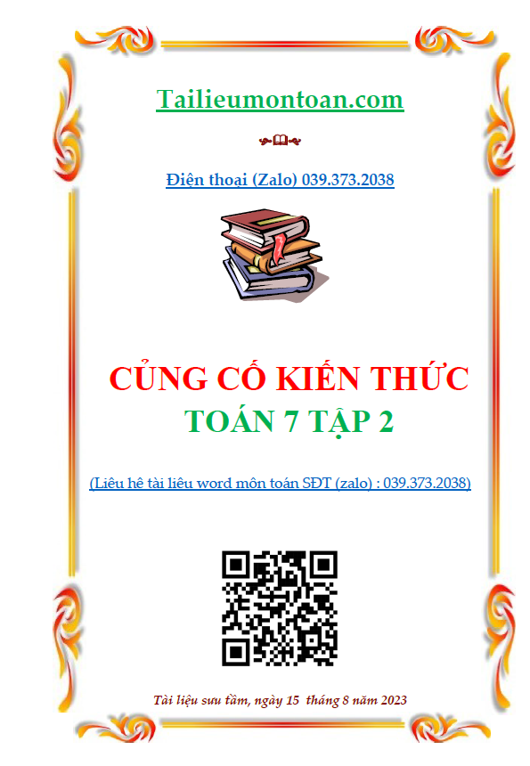 Củng cố toán lớp 7 tập 2 mới