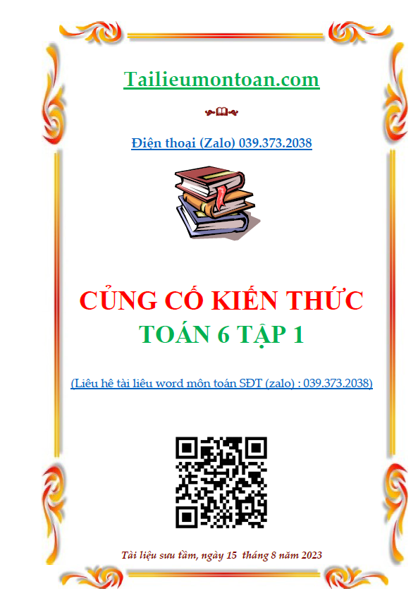 Củng cố toán lớp 6 tập 1 mới