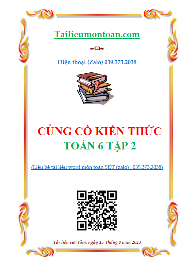 Củng cố kiến thức toán 6 tập 2 sách mới