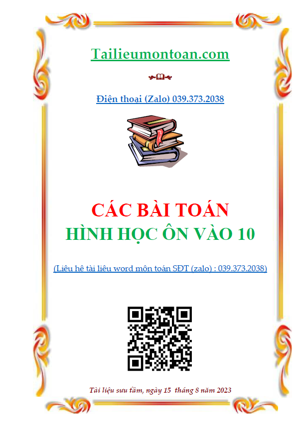 Các bài toán hình học luyện thi lớp 10