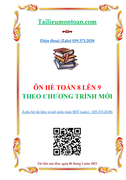 Ôn hè toán 8 lên 9 chương trình mới