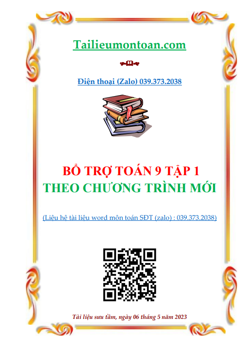 Bổ trợ toán lớp 9 chương trình mới tập 1