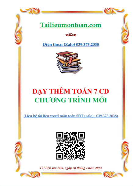 Giáo án dạy thêm toán lớp 7 chương trình mới