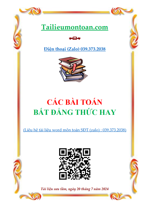 Các bài toán bất đẳng thức chọn lọc
