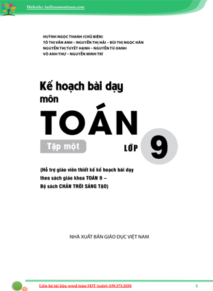 Kế hoạch bài dạy lớp 9 chân trời sáng tạo tập 1