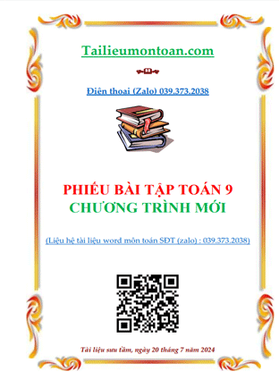 Phiếu bài tập lớp 9 chương trình mới