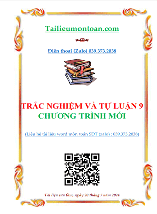Trắc nghiệm và tự luận môn toán lớp 9 chương trình mới
