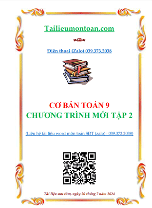 Cơ bản toán lớp 9 chương trình mới tập 2