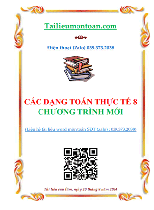 Toán thực tế lớp 8 chương trình mới