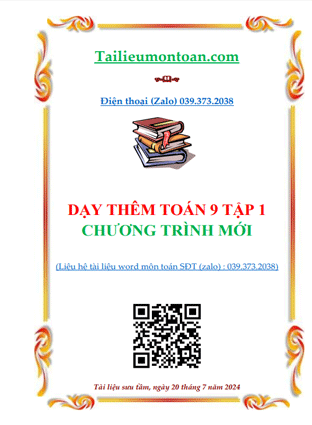 Dạy thêm toán lớp 9 tập 1 chương trình mới
