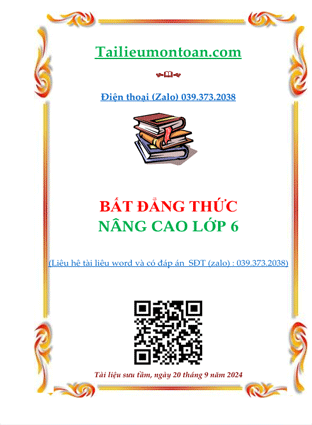 Bất đẳng thức nâng cao lớp 6