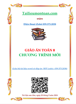 Giáo án toán 8 chương trình mới