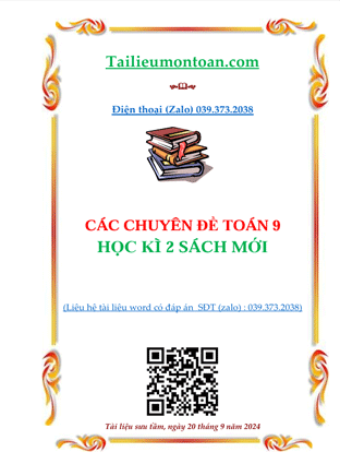 Các chuyên đề học kì 2 toán lớp 9 chương trình mới
