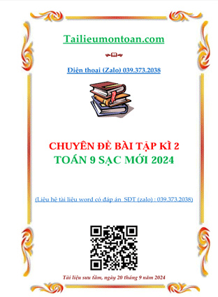 Chuyên đề bài tập toán 9 chương trình mới tập 2