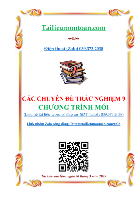 10 Chủ đề trắc nghiệm  toán 9 chương trình mới