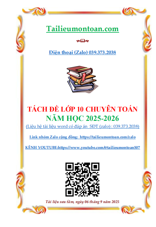 Tách đề thi vào lớp 10 chuyên năm 2025