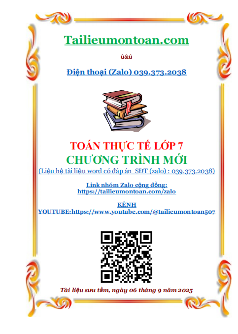 Toán thực tế lớp 7 chương trình mới
