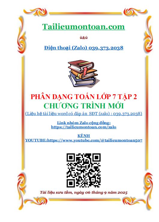 Phân loại toán lớp 7 tập 2 chương trình mới