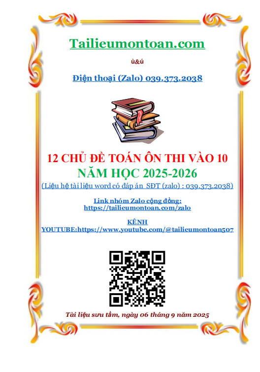 12 chuyên đề toán ôn thi vào lớp 10