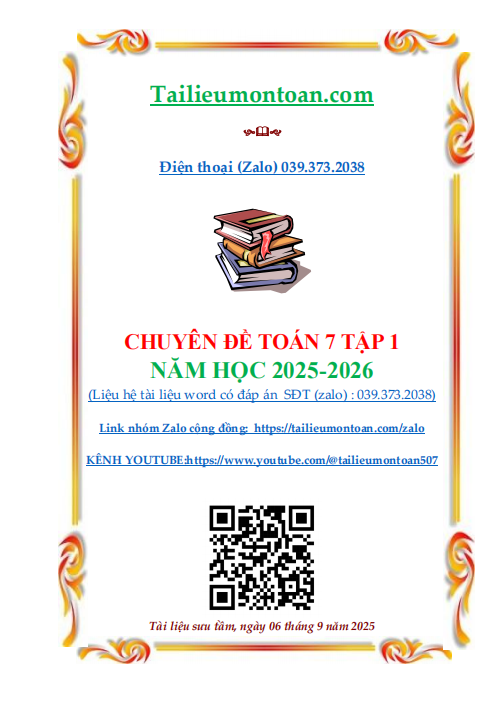Các chuyên đề toán lớp 7 tập 1