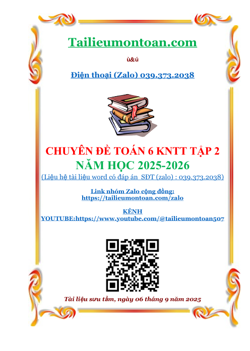Các chuyên đề toán lớp 6 tập 2 chương trình mới