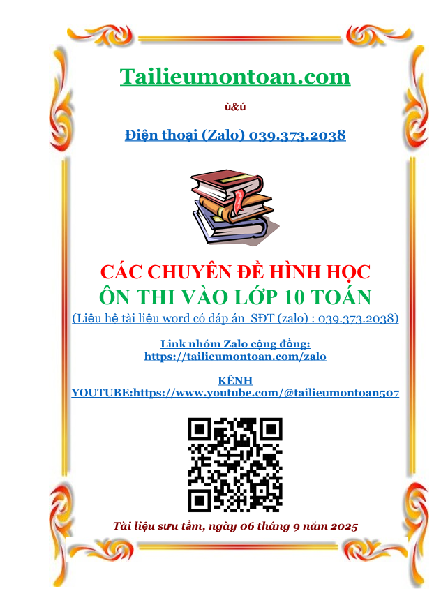 Các chuyên đề hình học ôn thi vào lớp 10 môn toán