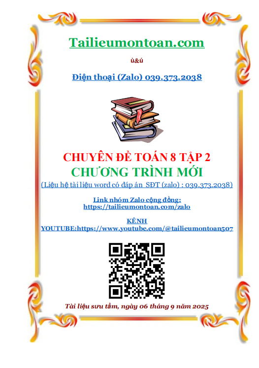 Các chuyên đề toán lớp 8 tập 2 chương trình mới