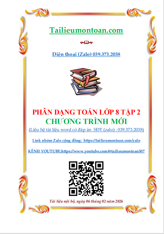 Phân dạng toán lớp 8 tập 2