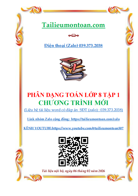 Phân dạng toán lớp 8 tập 1