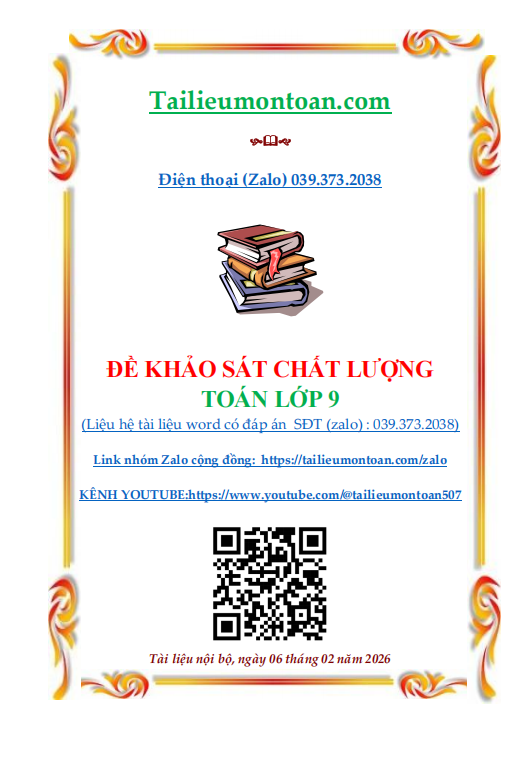 Đề khảo sát chất lượng toán lớp 9