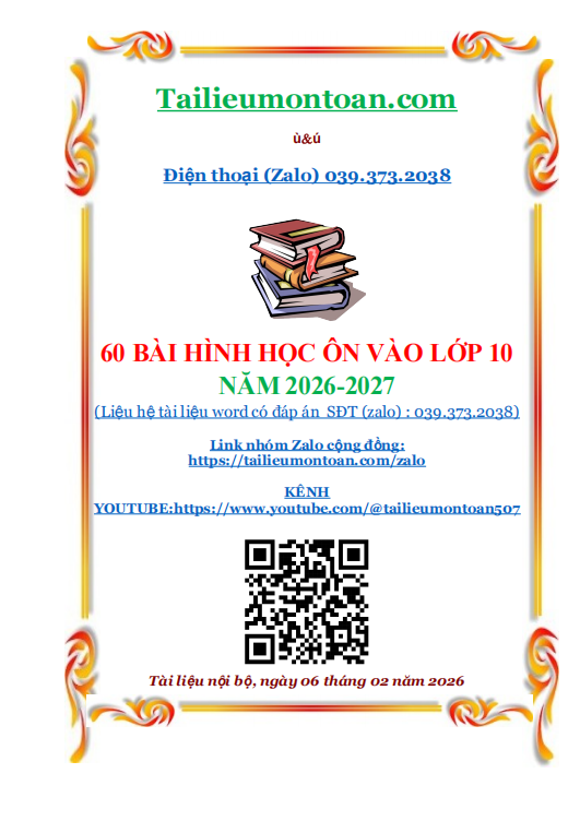 60 bài hình học luyện thi vào lớp 10 toán