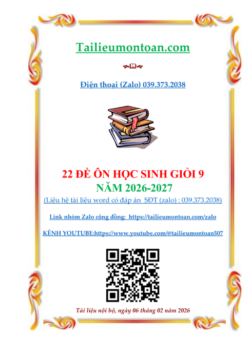 22 đề học sinh giỏi toán lướp 9 năm học 2026-2027