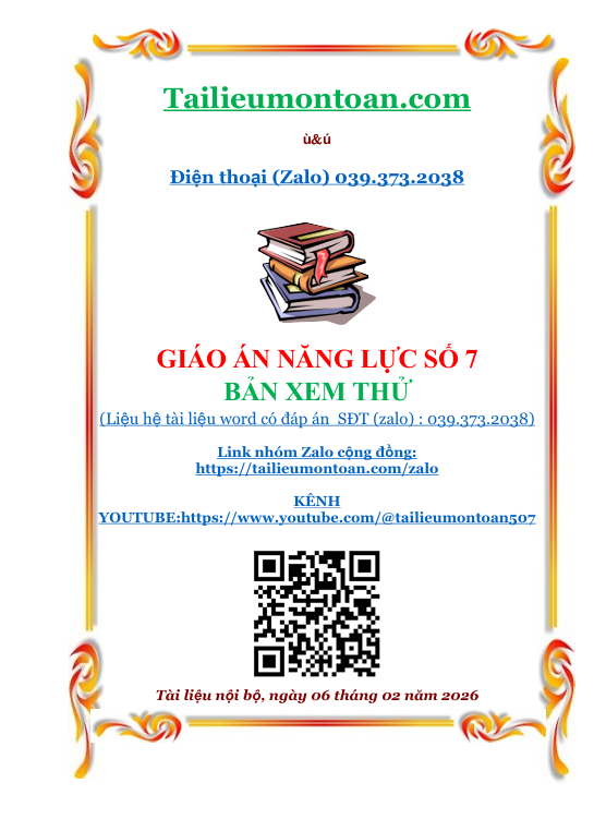Giáo án năng lực số toán lớp 7