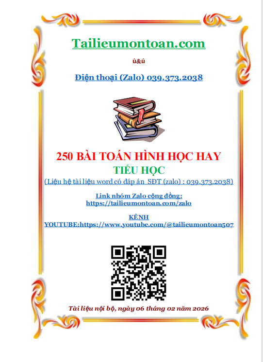 250 bài hình học hay toán tiểu học